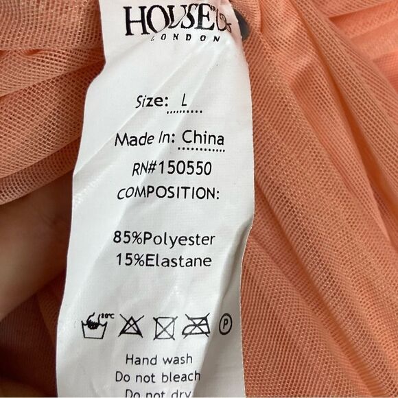 House of CB Felicity Mini Peach Pink Dress Size L - Picture 16 of 17